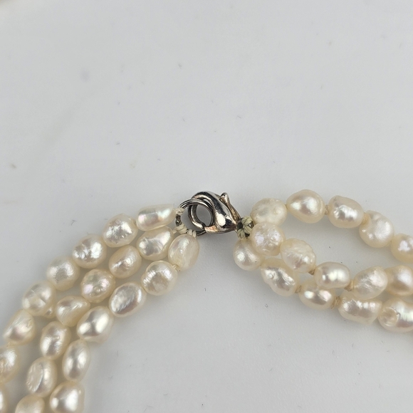 3-Strand Pearl & Amethyst Necklace and Bracelet Set – 18” & 8” - Picture 4 of 7